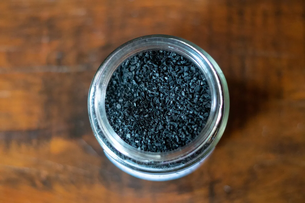 activated charcoal bowl odor absorption living room