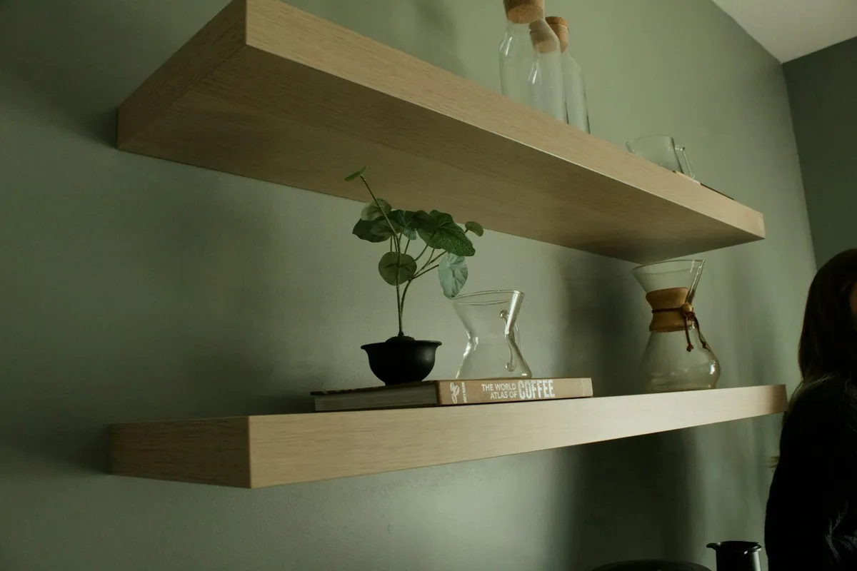floating shelves bedroom decor