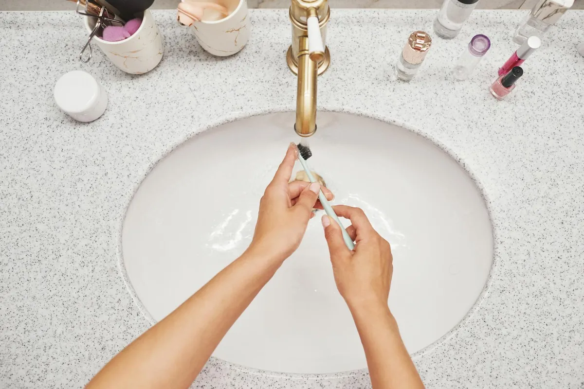 bathroom counter clean wall mounted toothbrush organizer