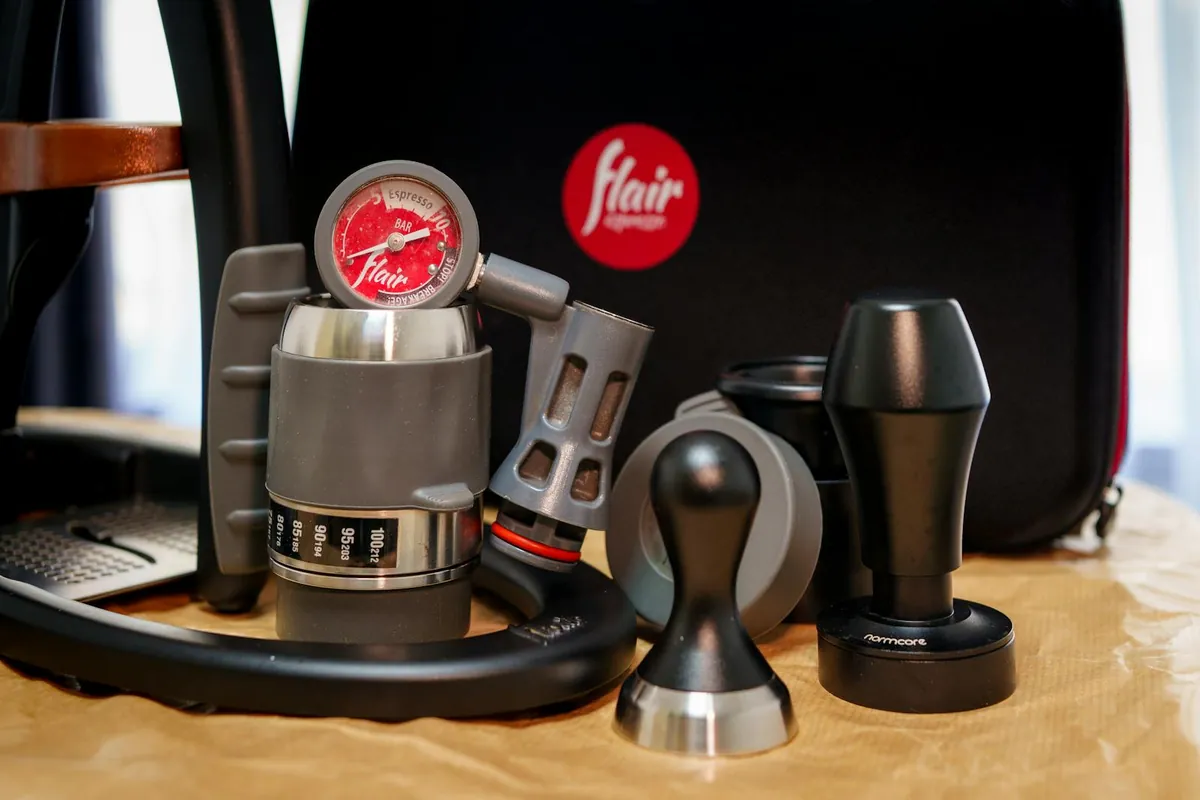 Flair NEO manual espresso lever press kitchen counter