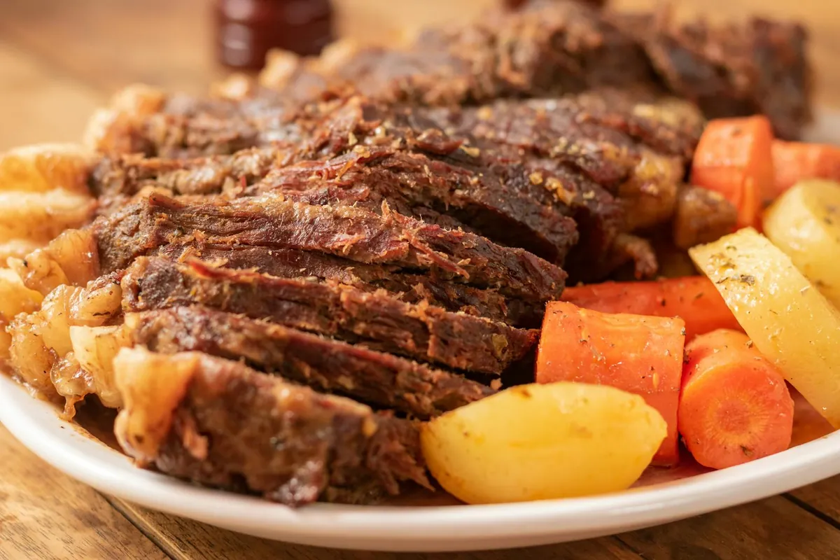 cooked pot roast on plate