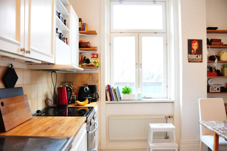 small apartment kitchen organized